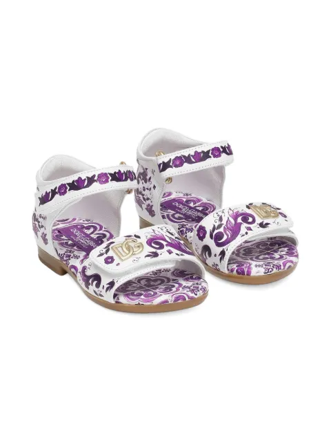 Dolce & Gabbana Kids sandalias con placa del logo