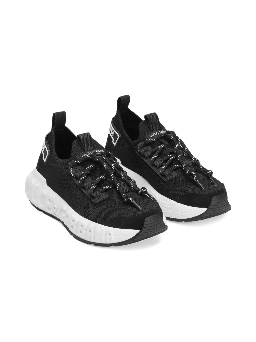 Dolce & Gabbana Kids Sneakers met mesh vlak - Zwart