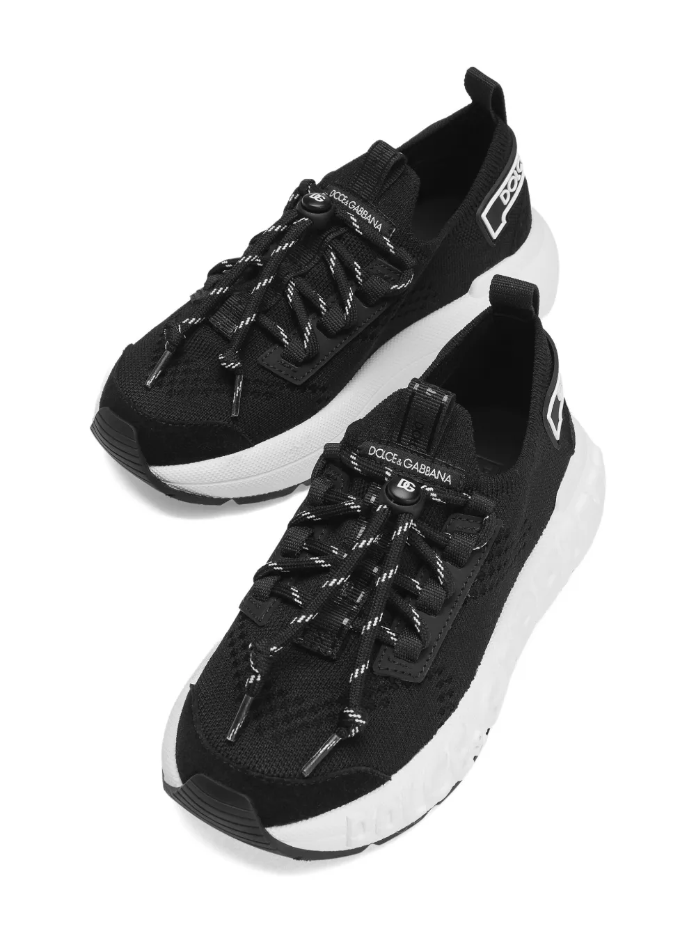 Dolce & Gabbana Kids mesh lace-up sneakers Black