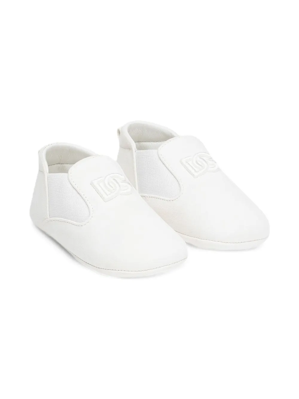 Dolce 
Gabbana Kids leather pre-walkers White