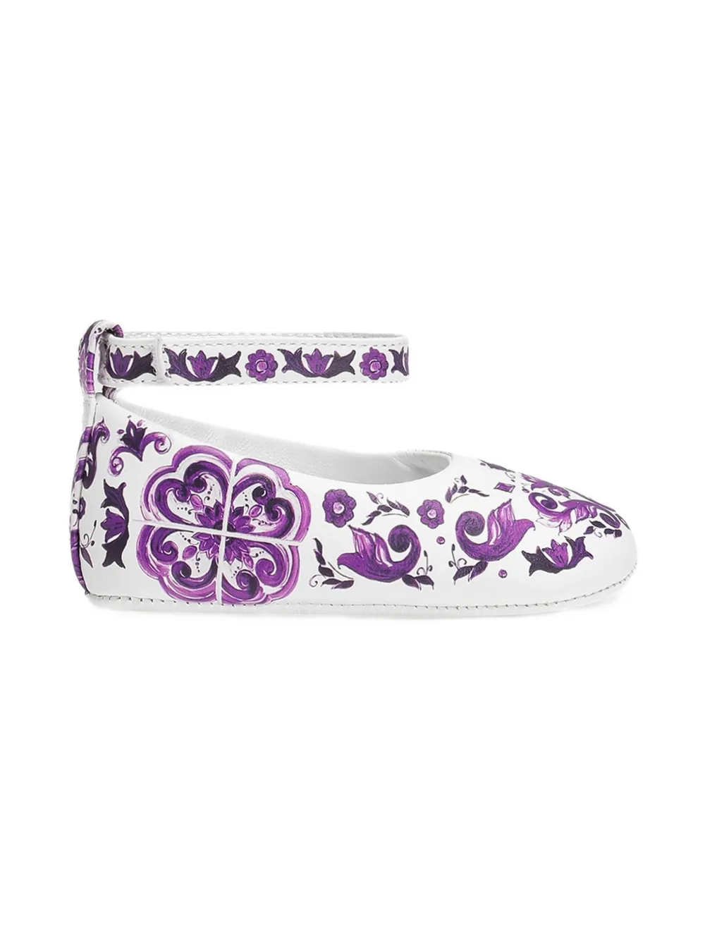 Dolce & Gabbana Kids Ballerina's met Majolica-print - Wit