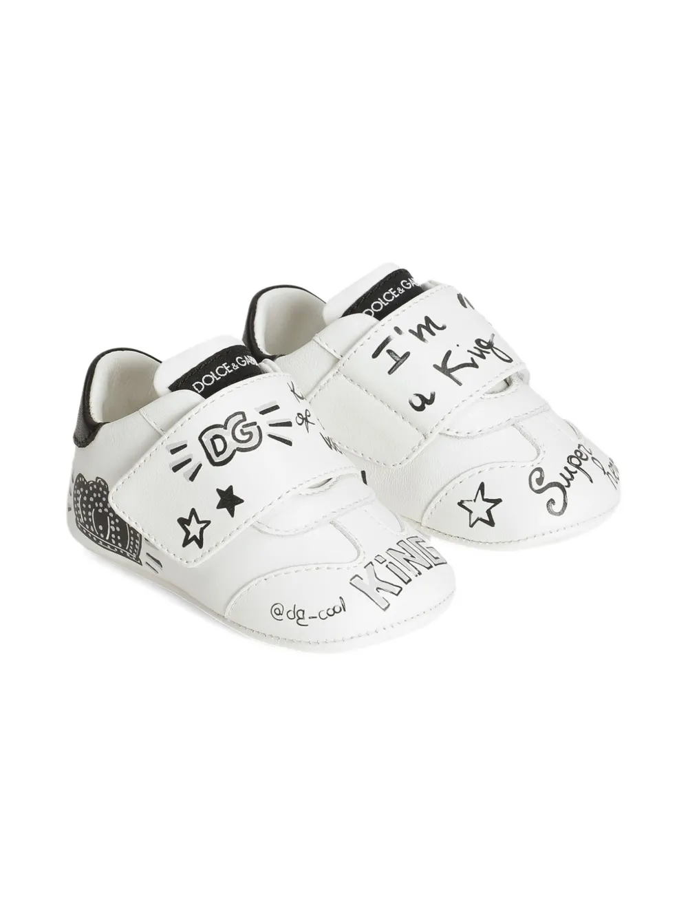 Dolce & Gabbana Kids graffiti-print strap sneakers White