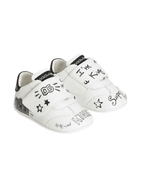 Dolce & Gabbana Kids graffiti-print strap sneakers