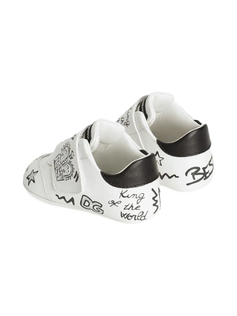 Dolce & Gabbana Kids graffiti-print strap sneakers White