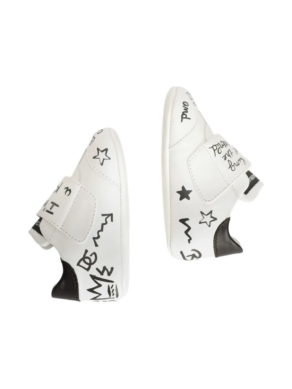 Dolce & Gabbana Kids graffiti-print strap sneakers White