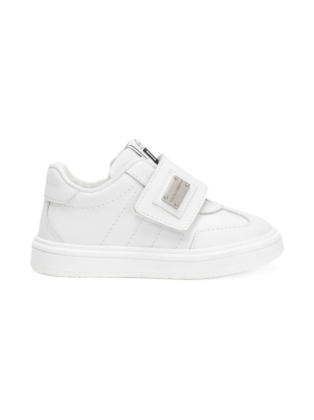Dolce & Gabbana Kids Leren sneakers met klittenband Wit