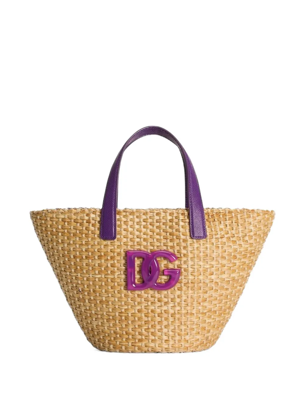 Dolce & Gabbana Kids Basket shopper met logoplakkaat Beige
