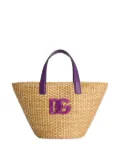 Dolce & Gabbana Kids logo-plaque basket bag - Neutrals