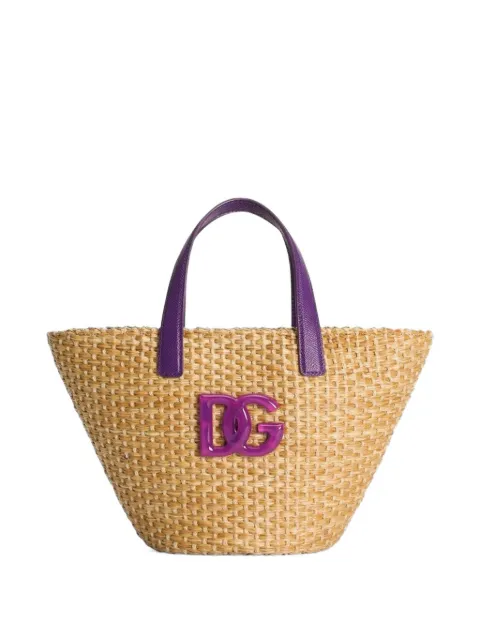 Dolce & Gabbana Kids bolsa estilo cesta con placa del logo