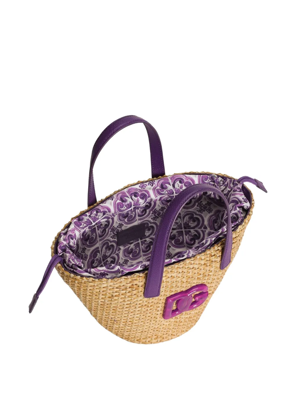 Dolce & Gabbana Kids Basket shopper met logoplakkaat Beige