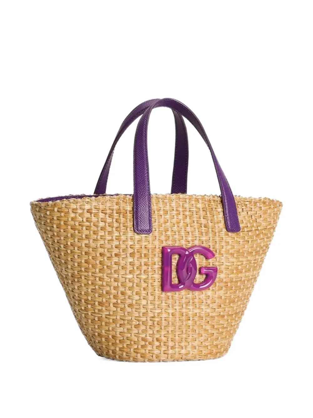 Dolce & Gabbana Kids Basket shopper met logoplakkaat Beige