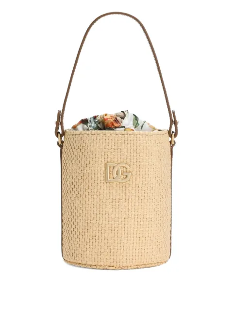 Dolce & Gabbana Kids woven-raffia bucket bag