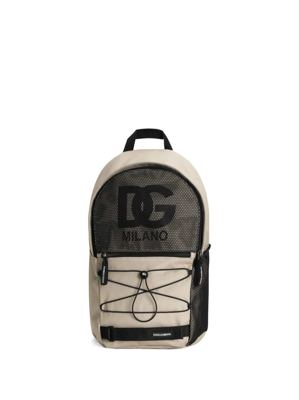 Dolce & Gabbana Kids Rugzak met mesh vlakken en logo Beige
