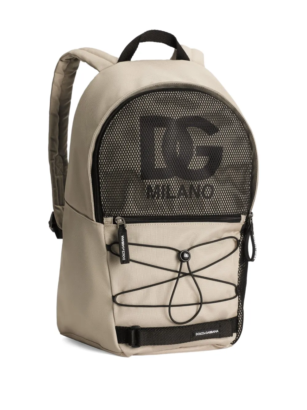 Dolce & Gabbana Kids Rugzak met mesh vlakken en logo Beige