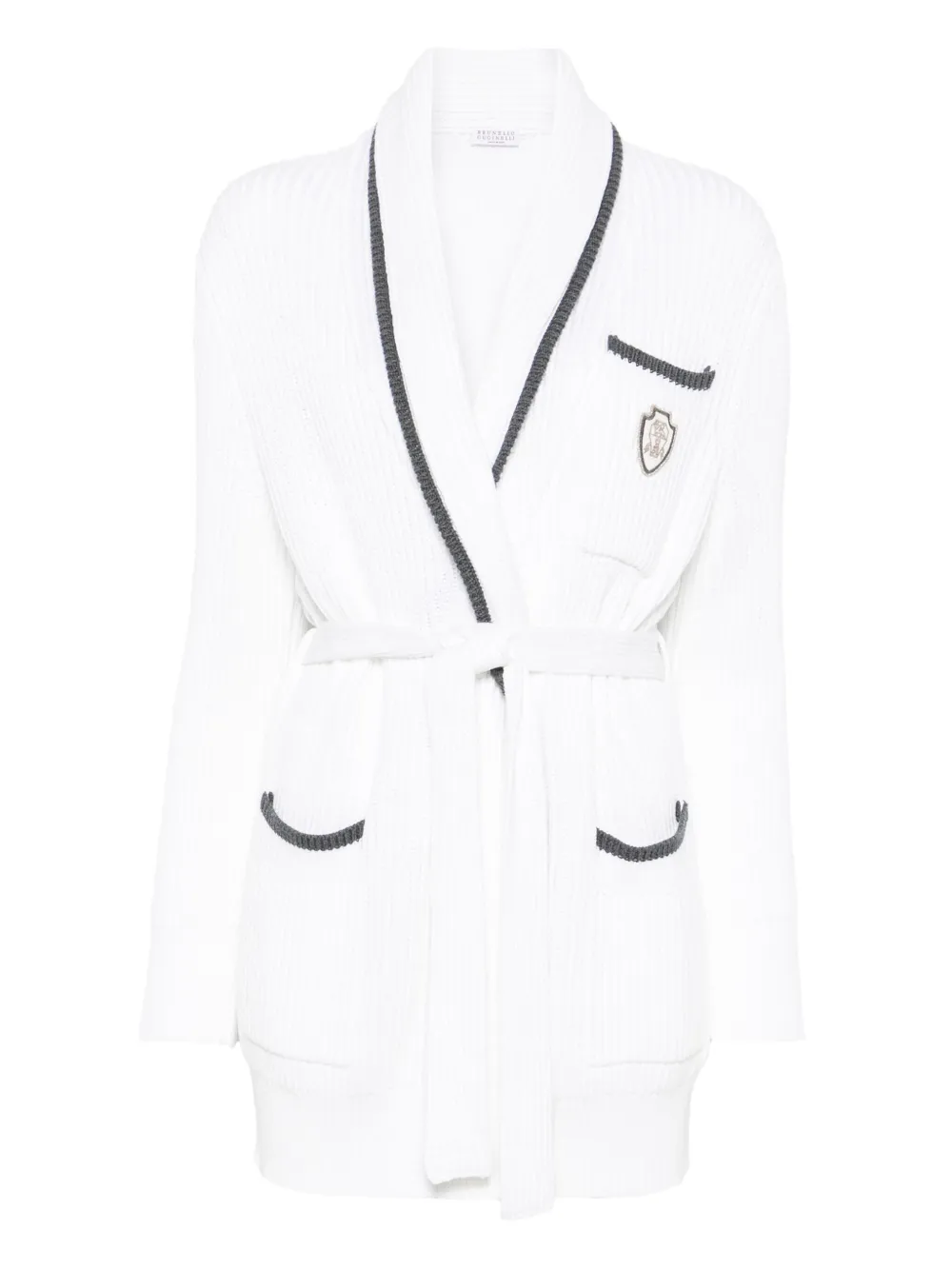 Brunello Cucinelli logo-patch cardigan | White | Image 1