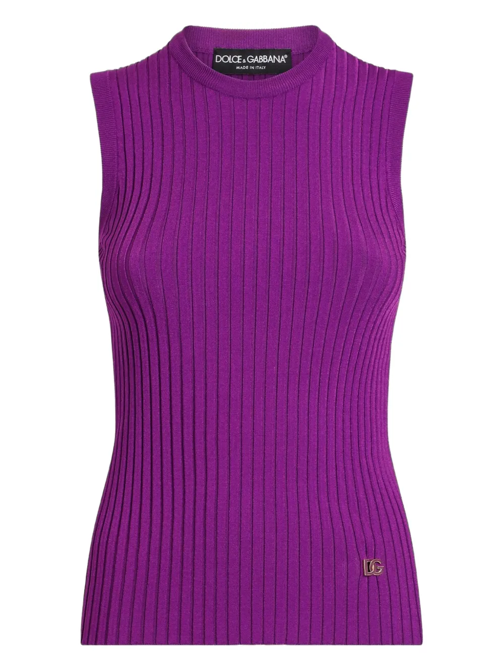 Dolce & Gabbana Tanktop met logoplakkaat Paars