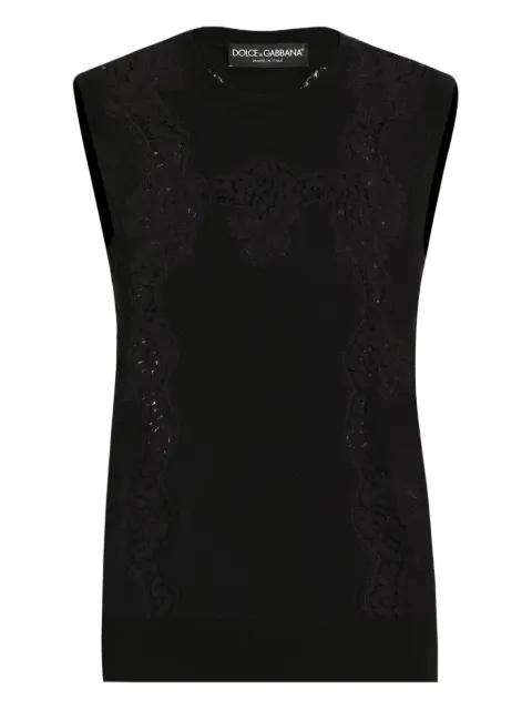 Dolce & Gabbana lace-panel sleeveless top