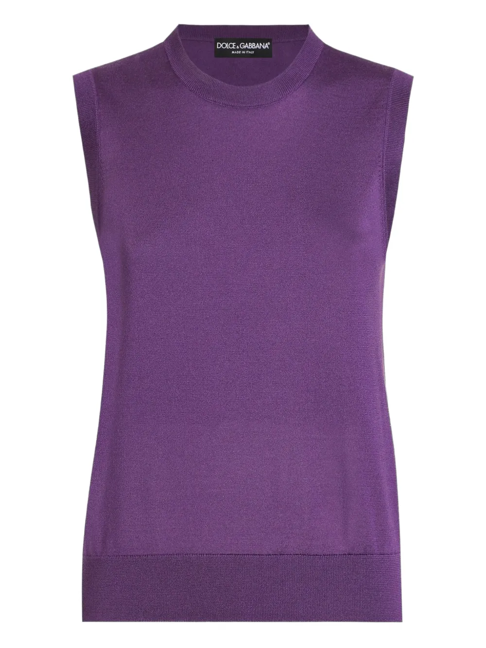Dolce & Gabbana Silk Tank Top With Flower Brooch