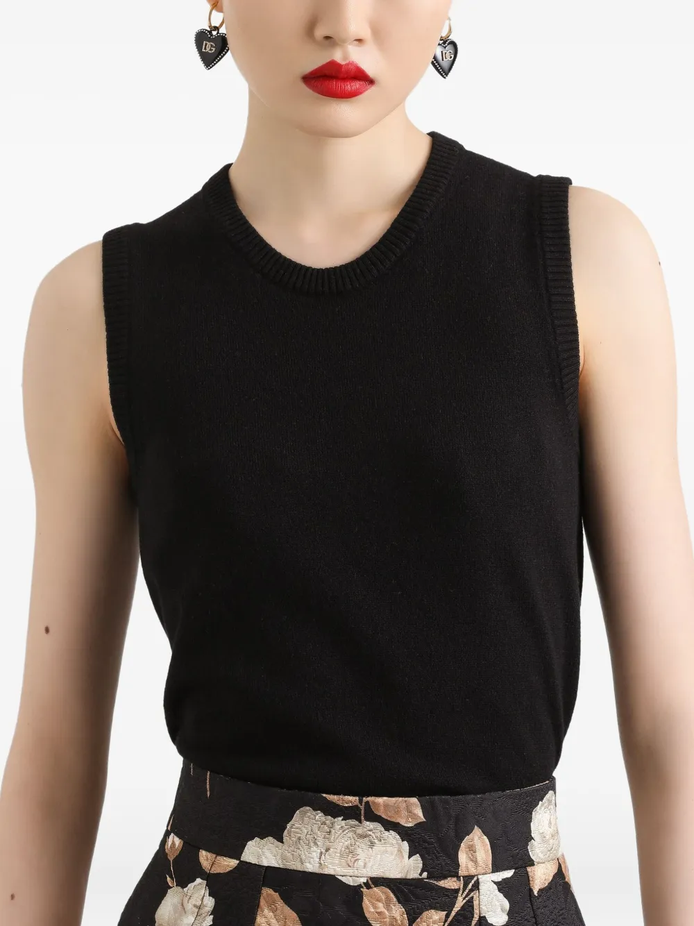 Dolce & Gabbana Top met ronde hals Zwart