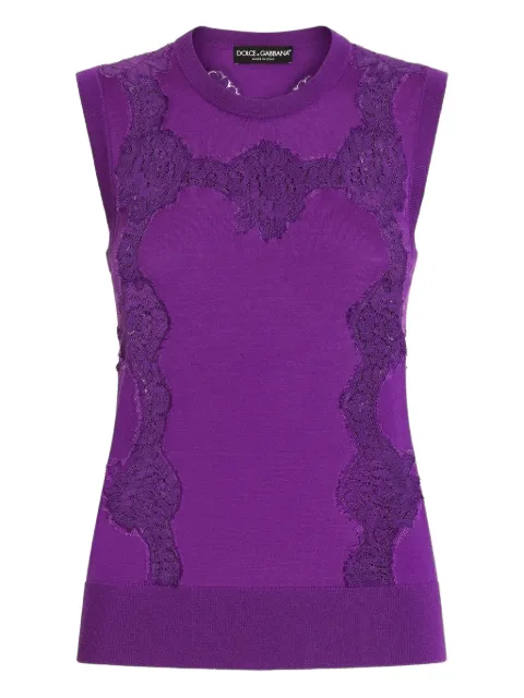 Dolce & Gabbana Trägershirt mit Spitze-Inlay