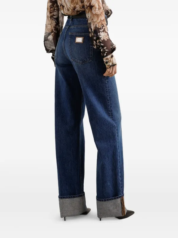 Dolce & Gabbana Calça Jeans Com Barra Dobrada | Azul | FARFETCH BR