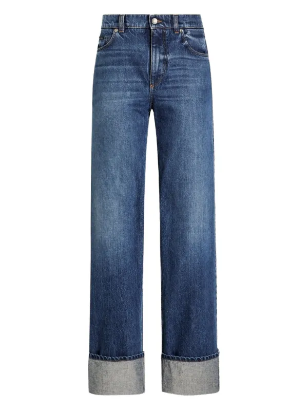 パンツ 00s D&G Dolce & Gabbana Straight Jeans Dolce & Gabbana Calça Jeans Com Barra Dobrada | Azul | FARFETCH BR