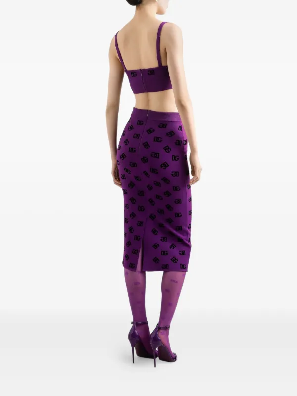 Dolce & Gabbana logo-motif Crop Top | Purple | FARFETCH