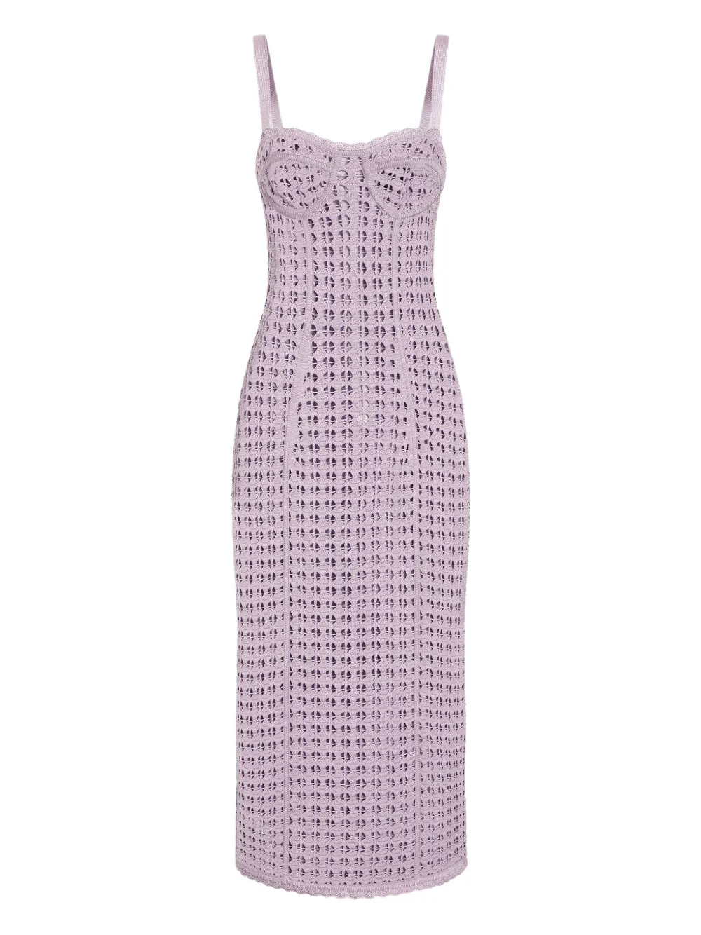 Dolce & Gabbana Opengebreide midi-jurk Paars