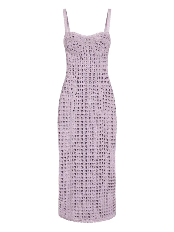 open lace back dress Missoni // Purple & Blue Knit Midi Dress  VSP Consignment