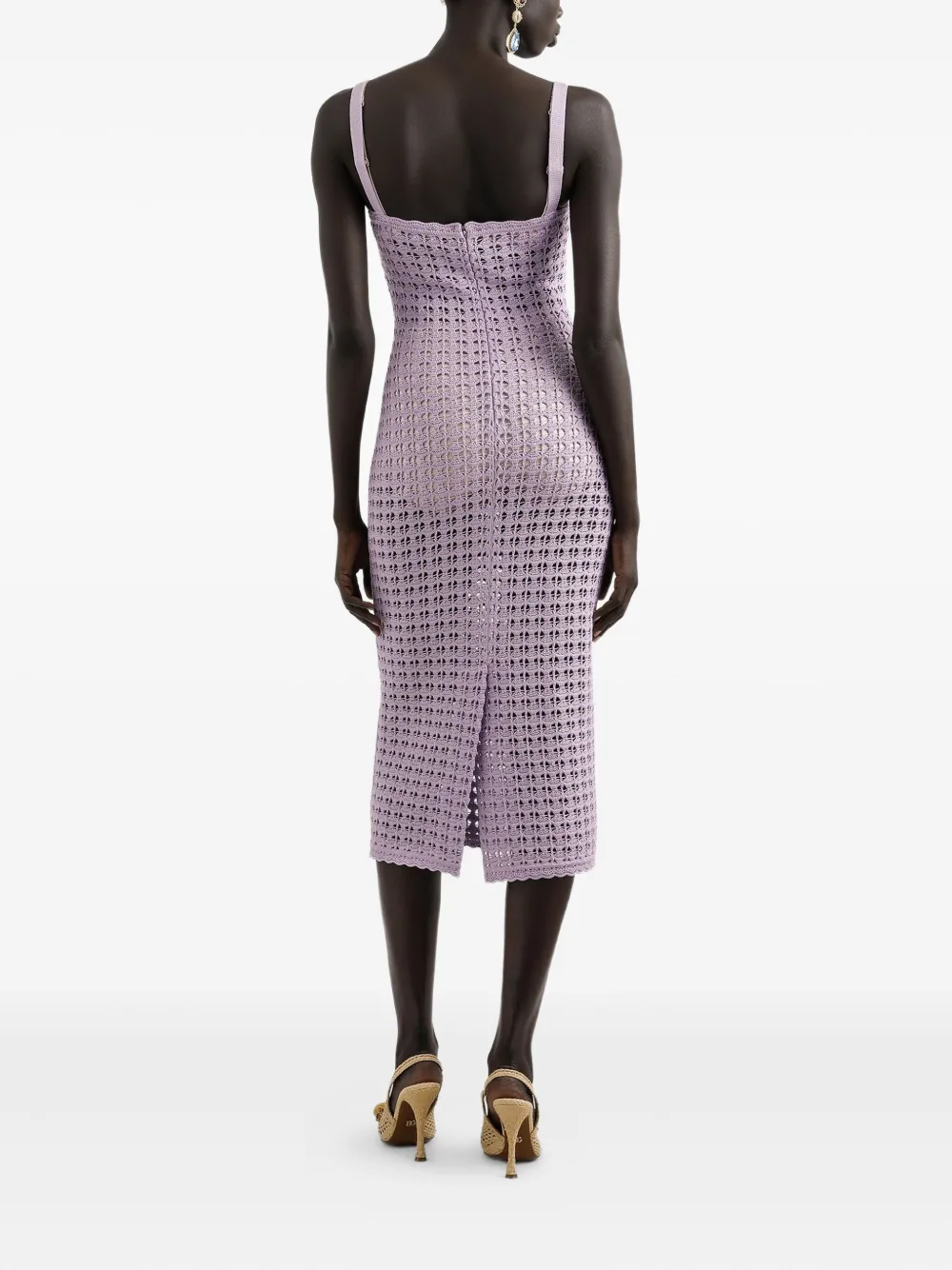 Dolce & Gabbana Opengebreide midi-jurk Paars
