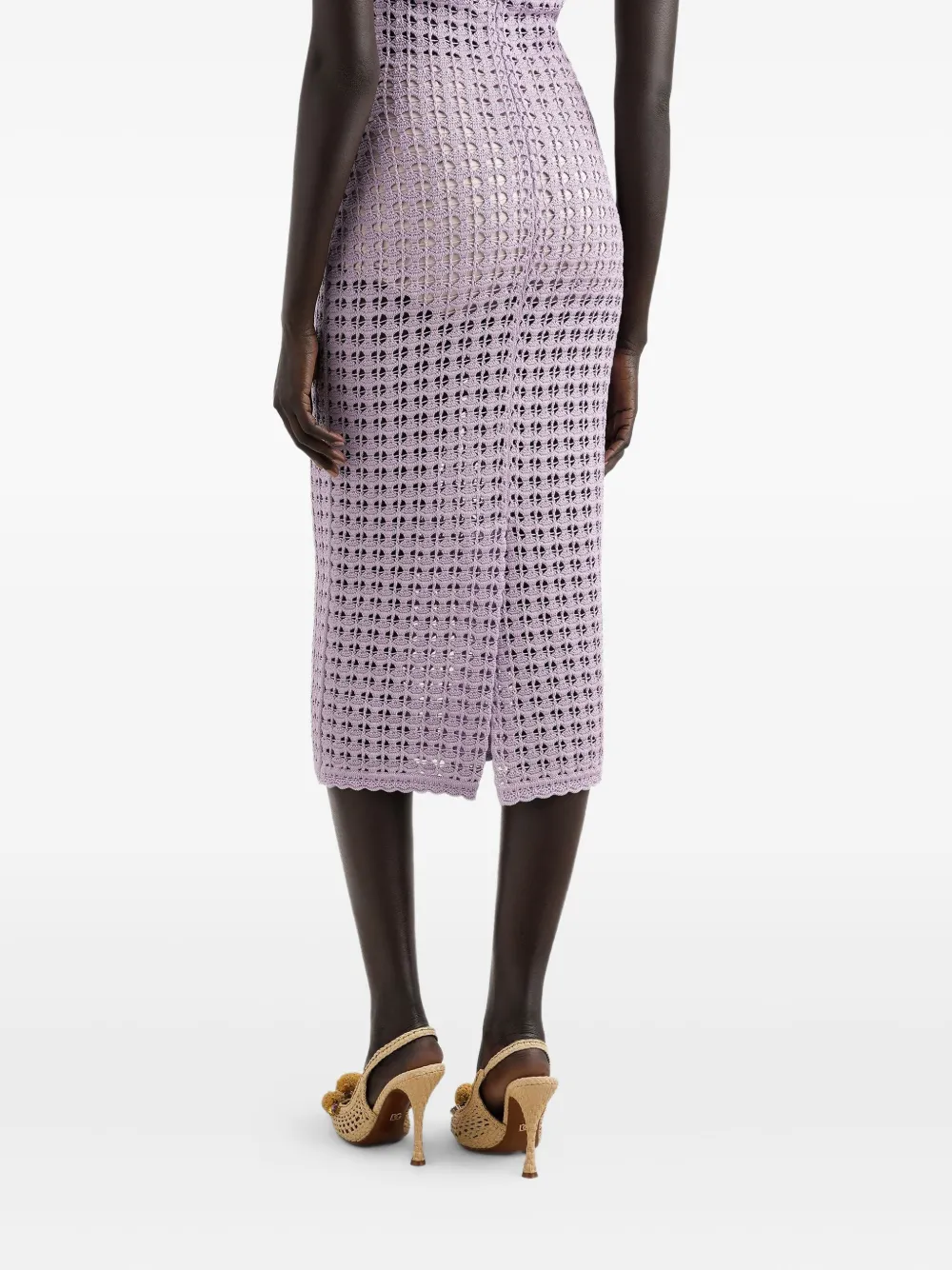 Dolce & Gabbana Opengebreide midi-jurk Paars