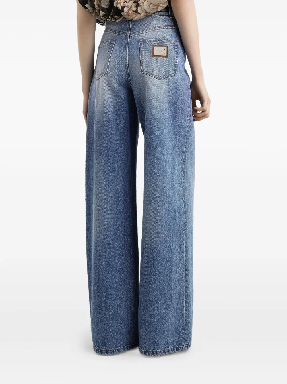 Dolce & Gabbana Loose Denim Jeans With Pressed Pleat In Blue
