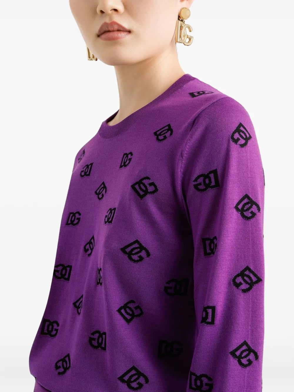 Dolce & Gabbana Trui met logopatroon Paars