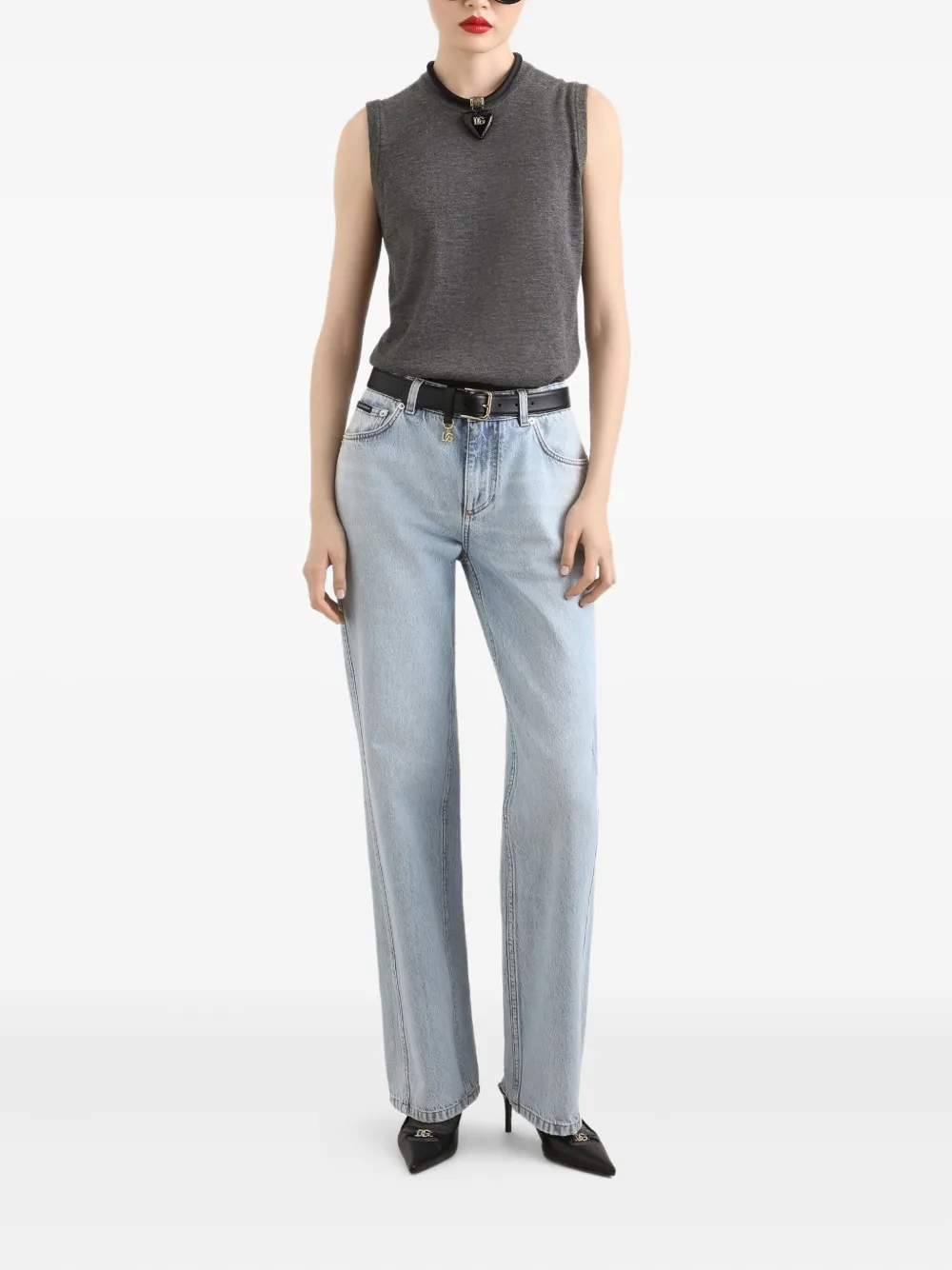 Dolce & Gabbana Jeans met logoplakkaat Blauw