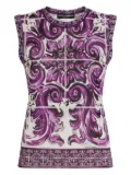 Dolce & Gabbana Majolica-print silk top - White