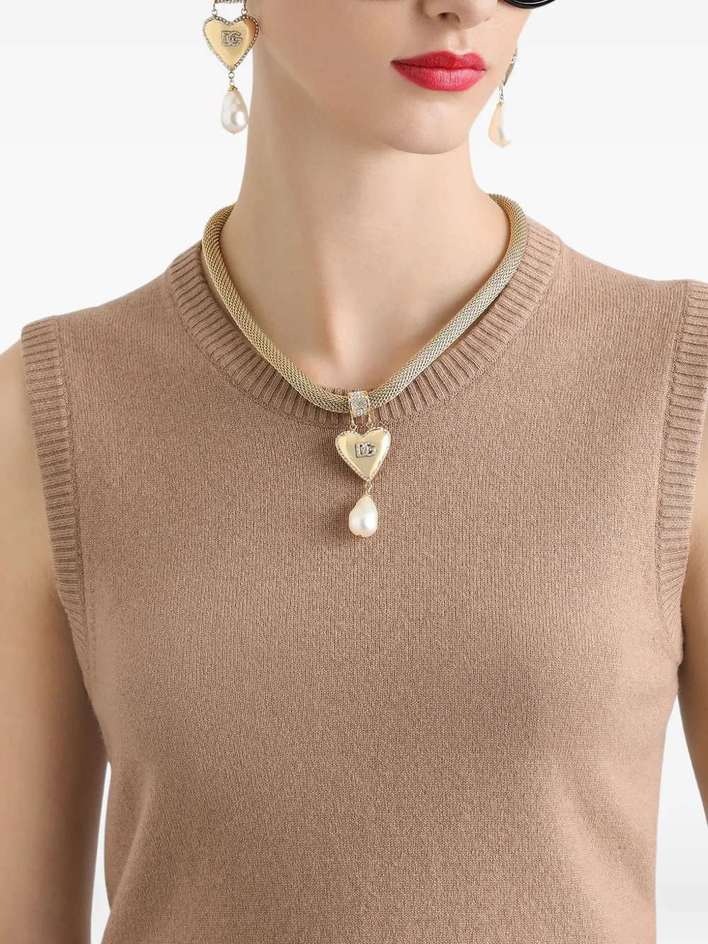 Dolce & Gabbana Mouwloze top met ronde hals Bruin