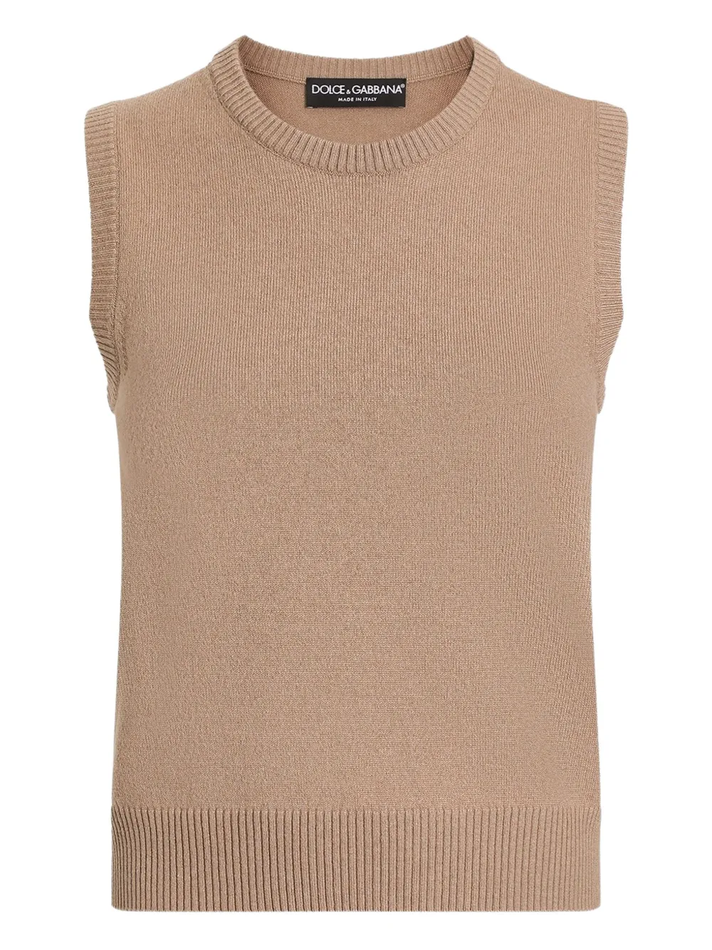 Dolce & Gabbana Mouwloze top met ronde hals Bruin