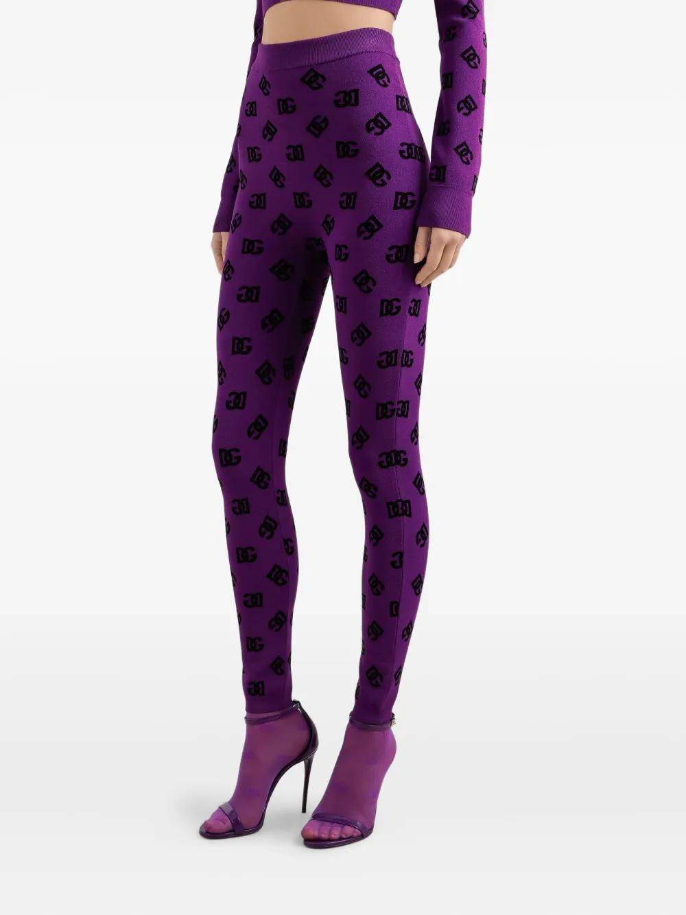 Dolce & Gabbana Legging met logopatroon Paars