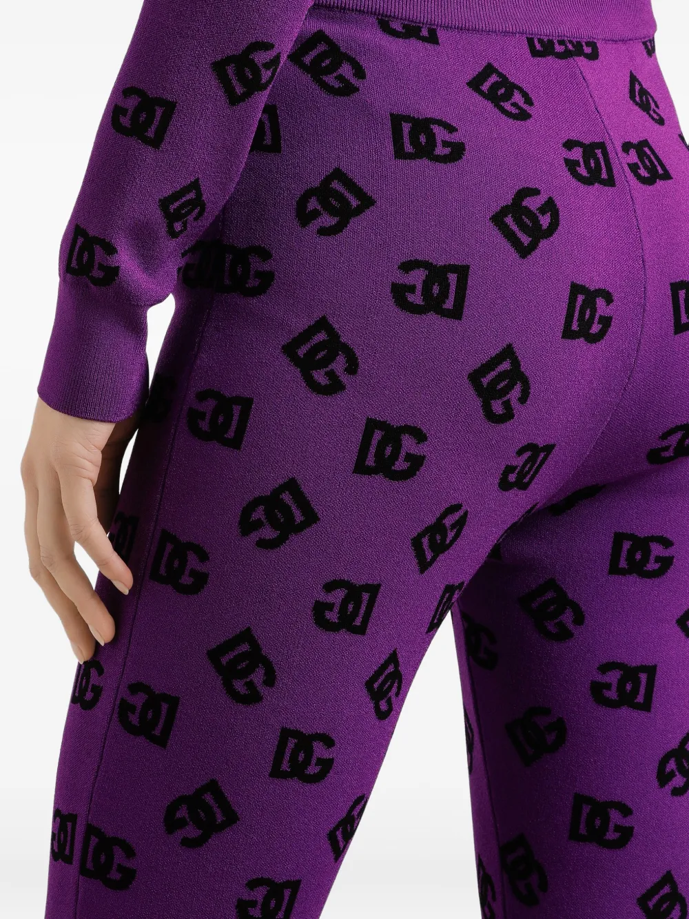 Dolce & Gabbana Legging met logopatroon Paars