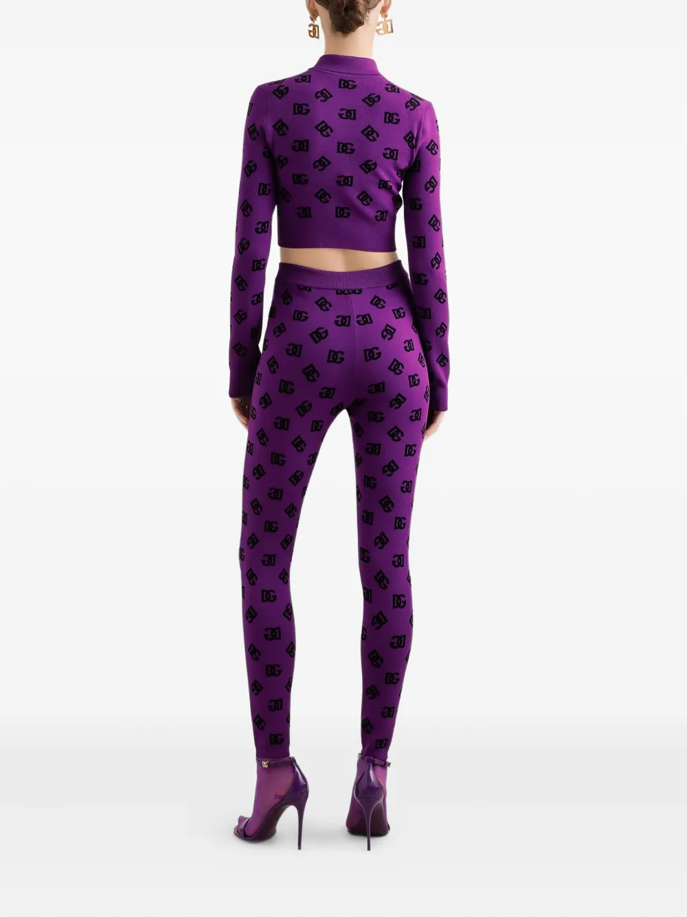Dolce & Gabbana Legging met logopatroon Paars