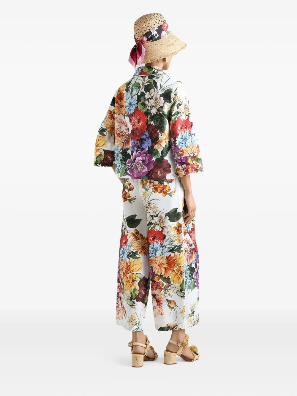 Dolce & Gabbana Broek met bloemenprint Wit