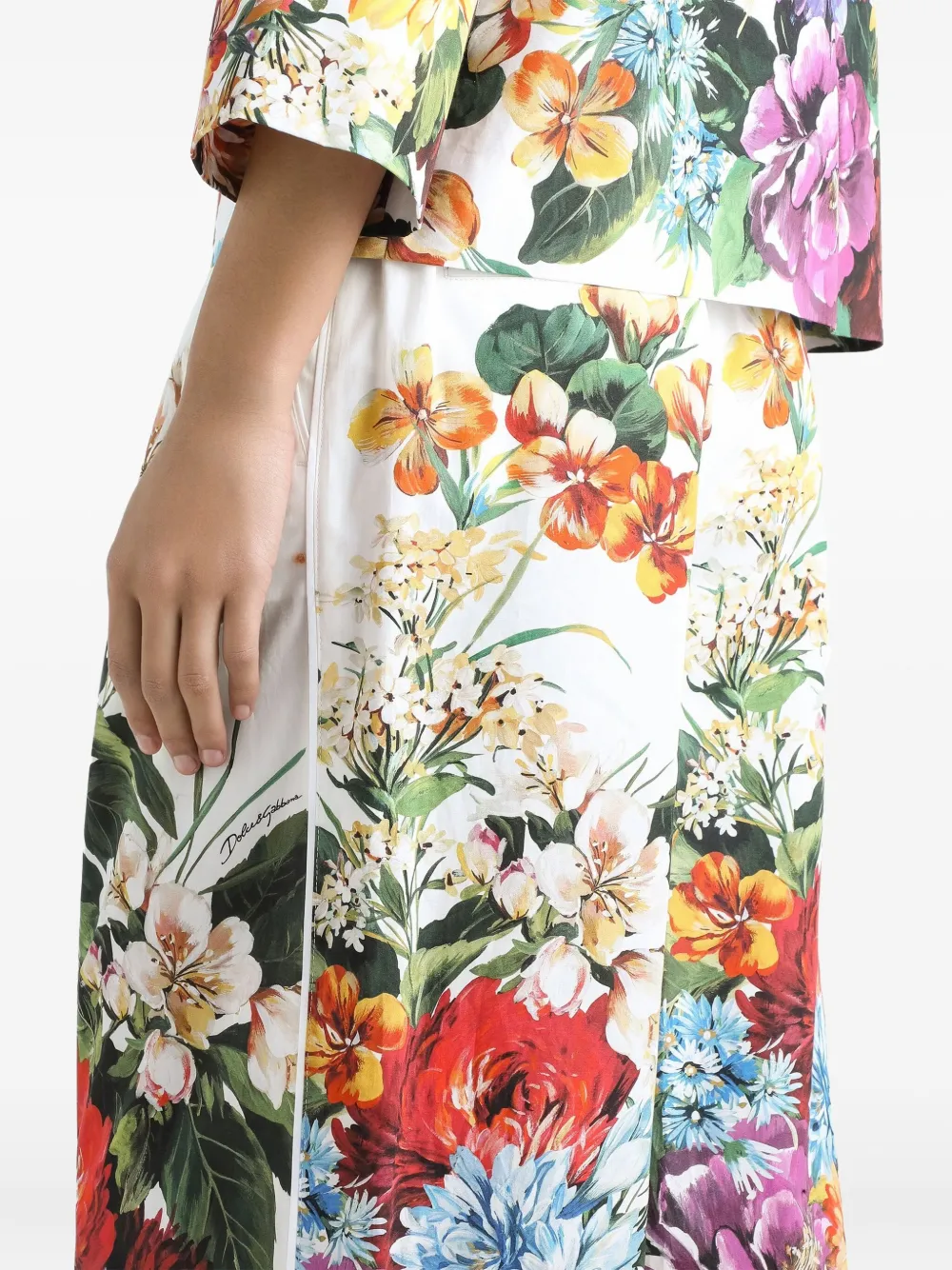 Dolce & Gabbana Broek met bloemenprint Wit