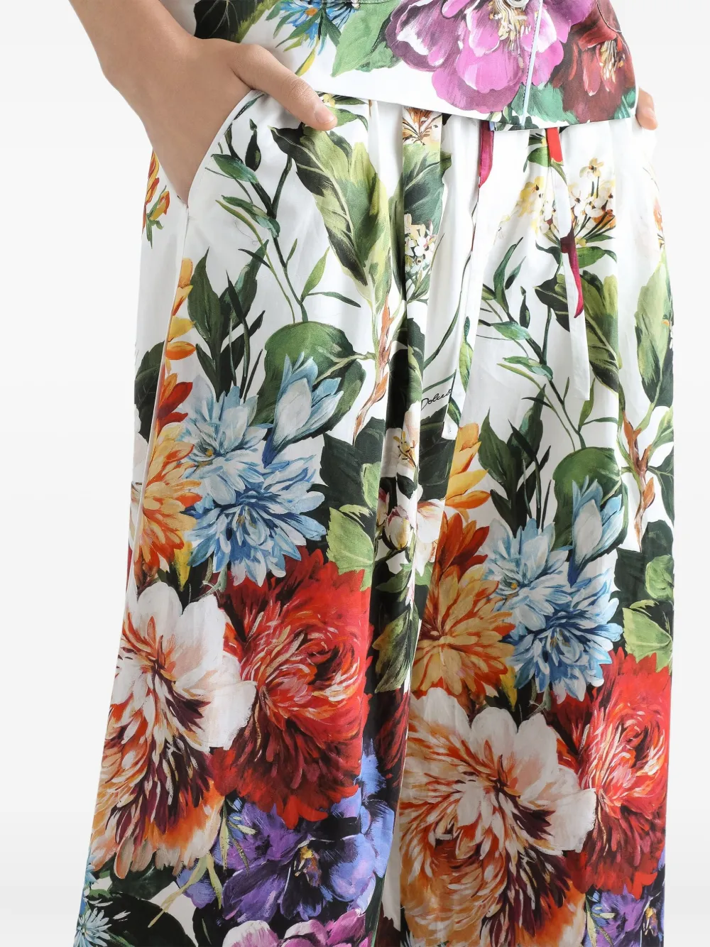 Dolce & Gabbana Broek met bloemenprint Wit