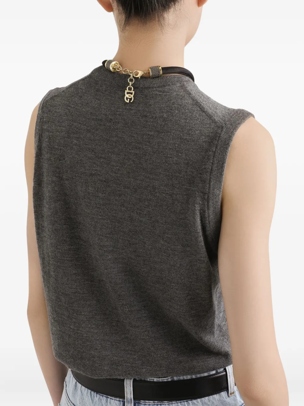 Dolce & Gabbana Geribbelde top Grijs