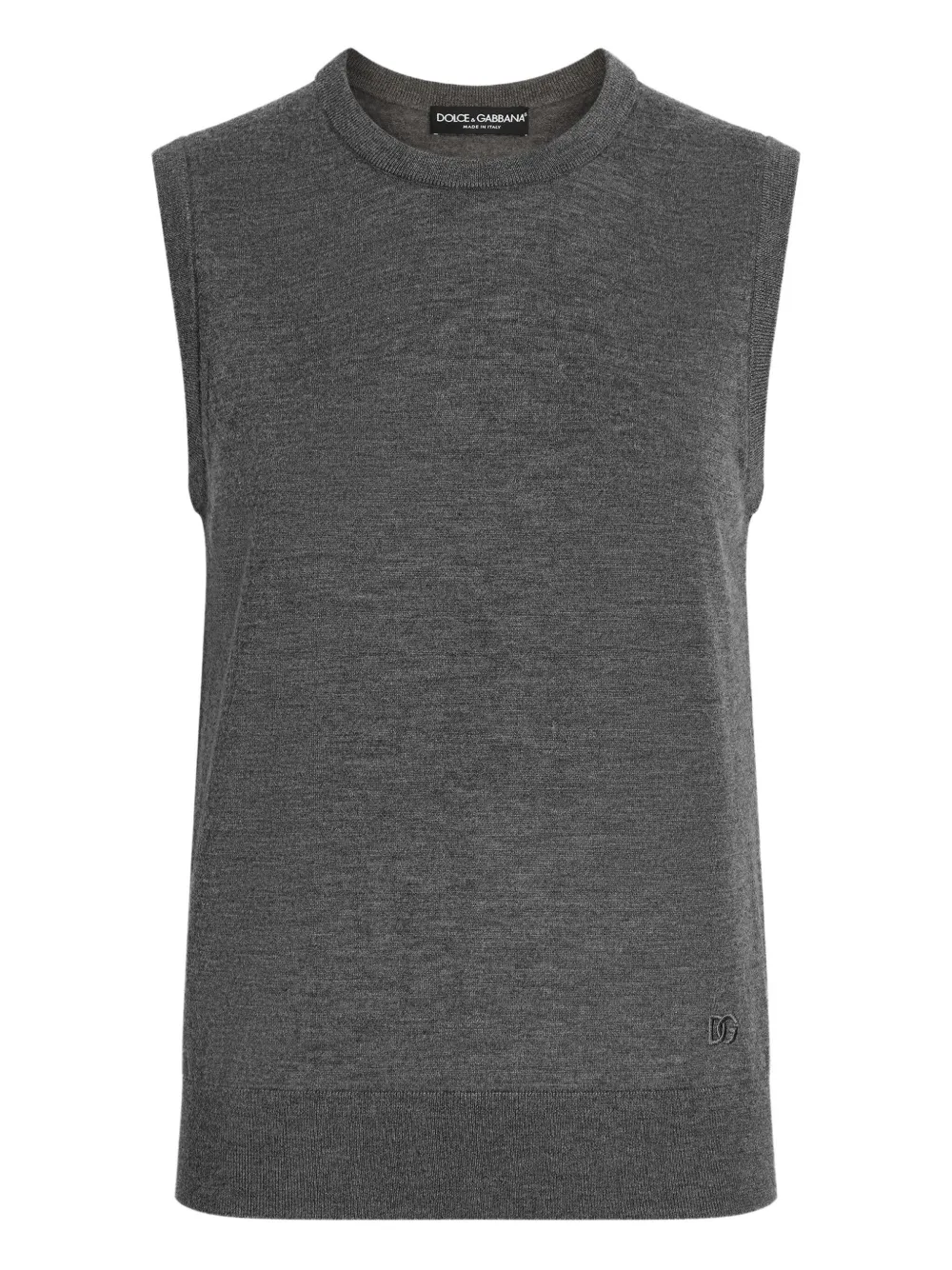 Dolce & Gabbana Ribbed Vest In Gray