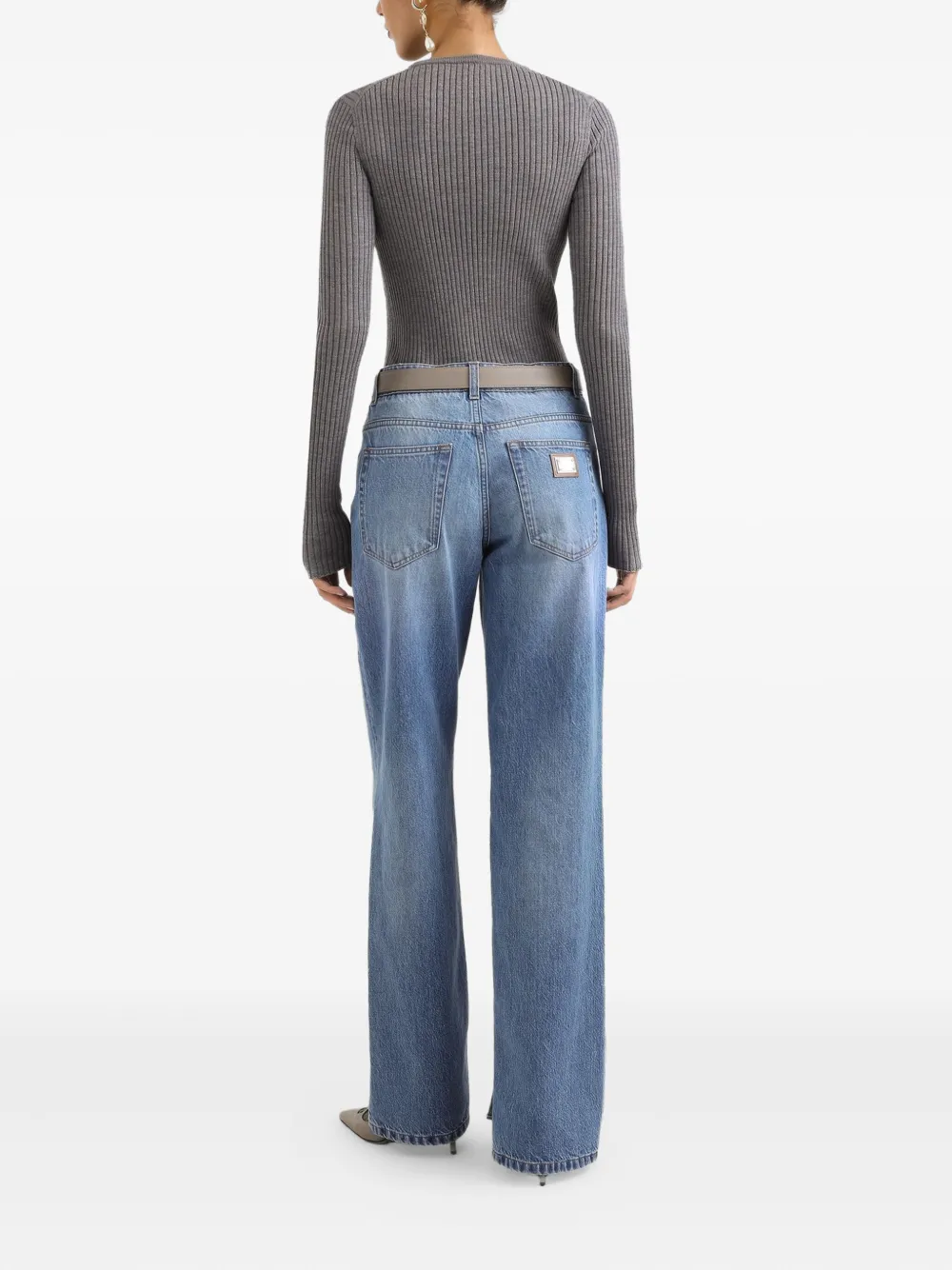 Dolce & Gabbana Jeans met logoplakkaat Blauw