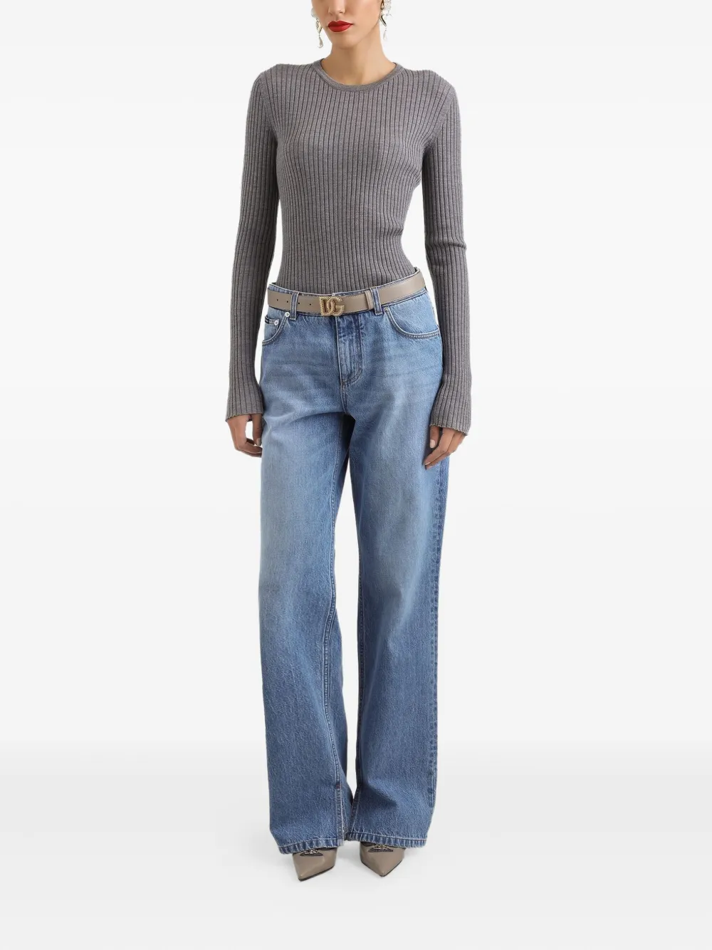 Dolce & Gabbana Jeans met logoplakkaat Blauw