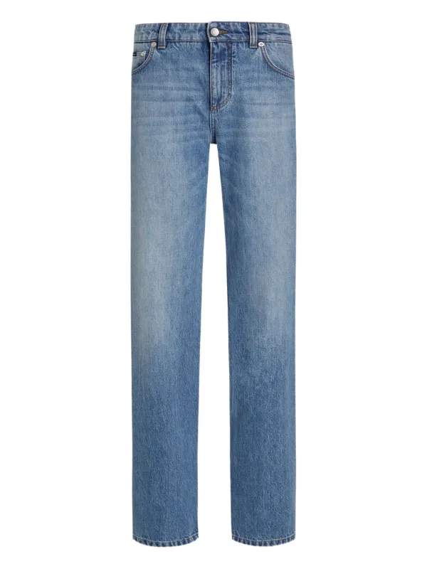 パンツ 00s dolce&gabbana straight denim 34 Dolce & Gabbana Calça Jeans Com Placa De Logo | Azul | FARFETCH BR