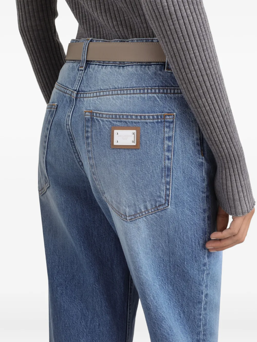 Dolce & Gabbana Jeans met logoplakkaat Blauw