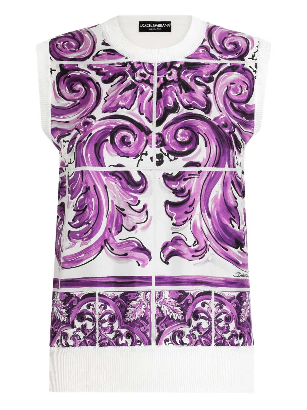 Dolce & Gabbana Top met Majolica-print Wit